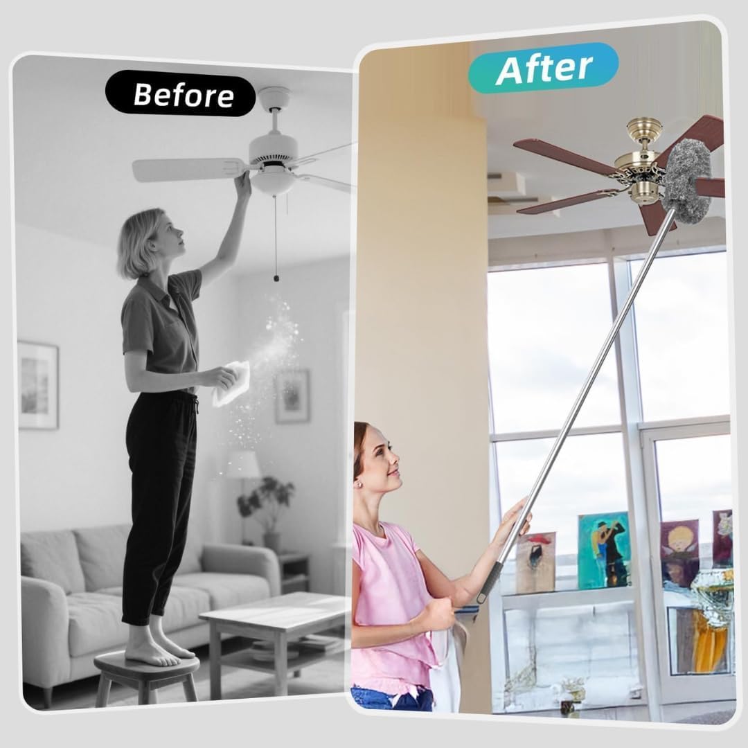 Flexible Fan Cleaning Mop Microfiber Dust Cleaner